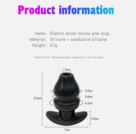 z New Electric Shock Conductive Silicones Hollow Stopper E-stim Accessory